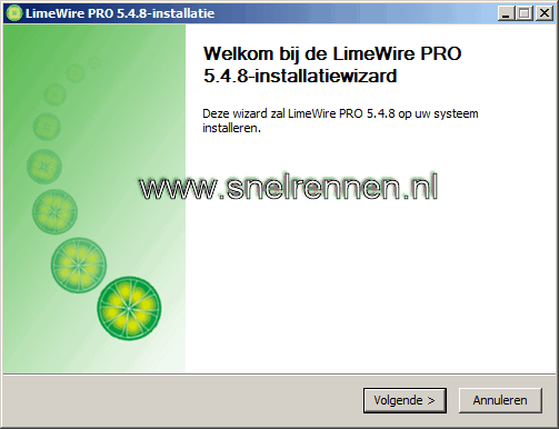 Limewire setup wizard