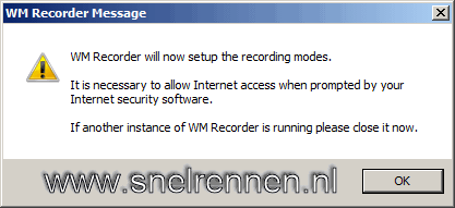 WM Recorder setup the record modus