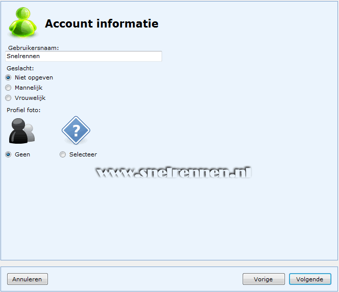 Usenet Collector, Account informatie