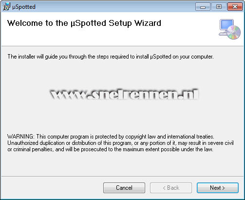 µSpotted, setuo wizard
