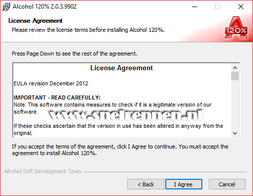 License Agrreement van Alchol 120%
