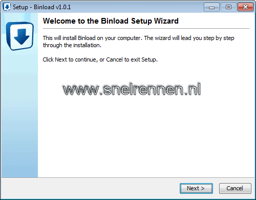 Binload, setup wizard