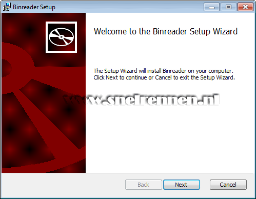 Binreader, setup wizard