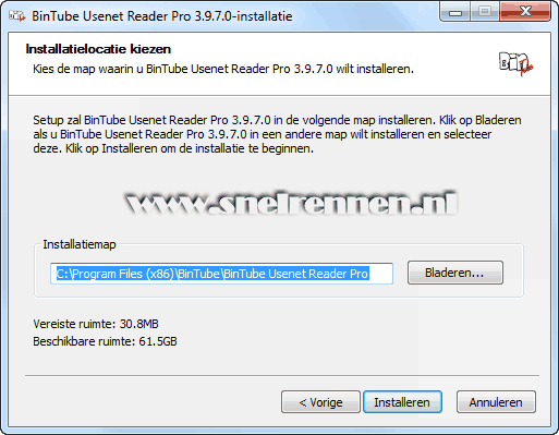 Bintube, installatielocatie kiezen