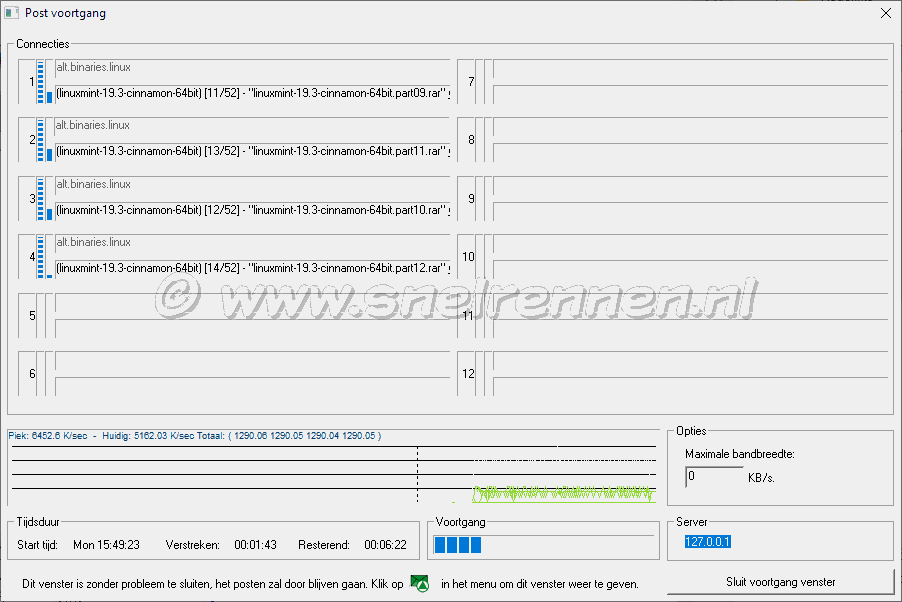 Camelsystem PowerPost, post voortgang