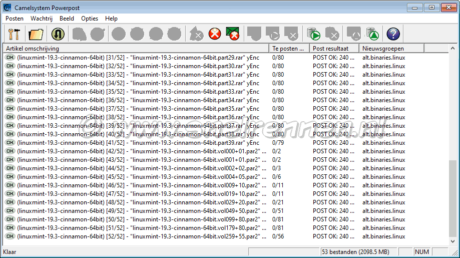 Camelsystem PowerPost, posten gereed