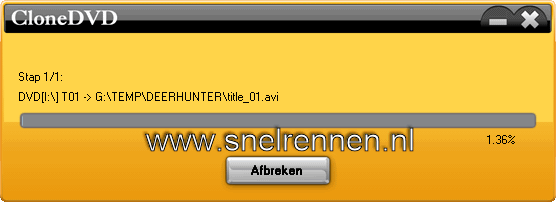 CloneDVD5 aan het converteren