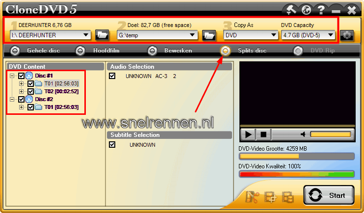 ClonDVD5, een dvd splitsen