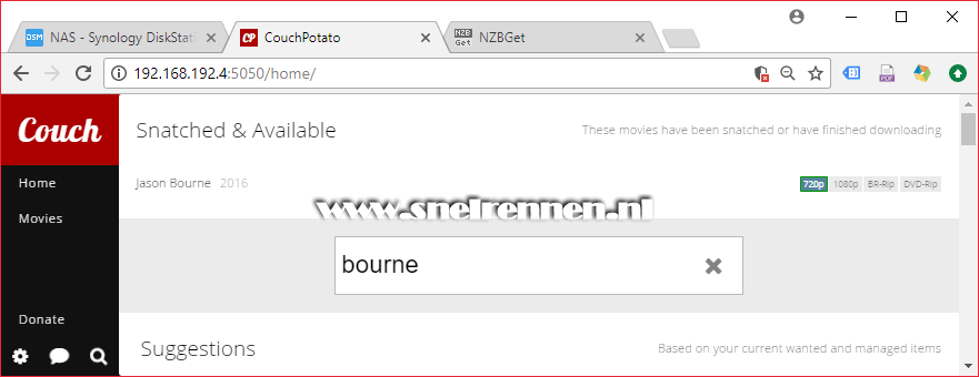 CouchPotato, film gevonden