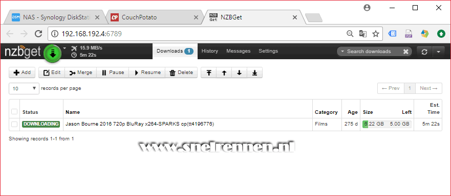 Downloaden met NZBGet