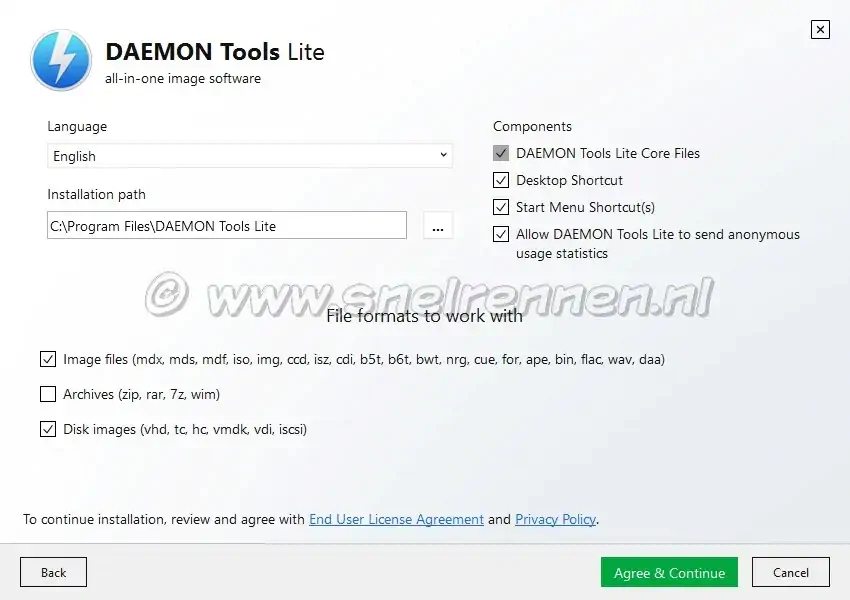 Daemon tools Lite, Setup Options