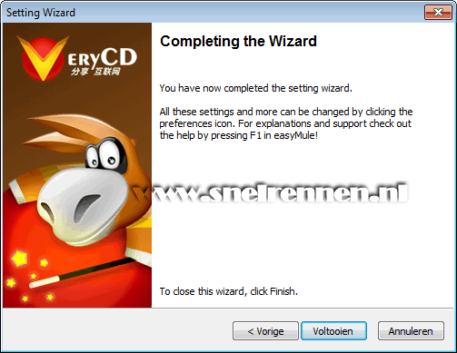 completing the setup wizard