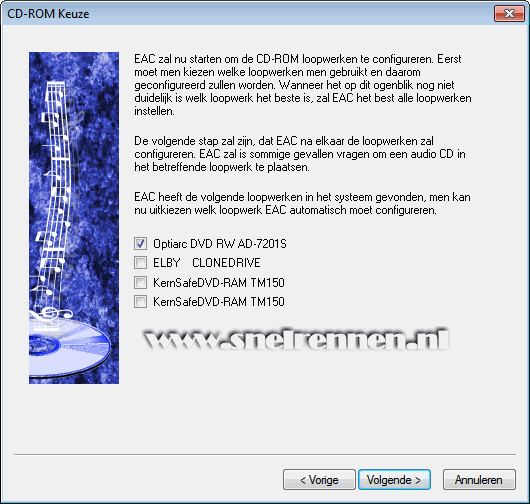 cd rom selecteren