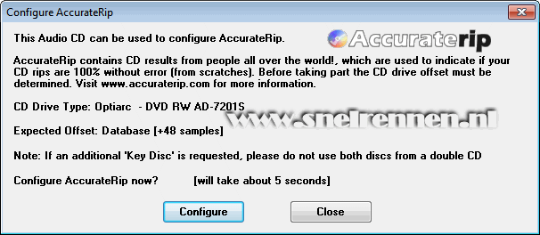 Configure Accuraterip