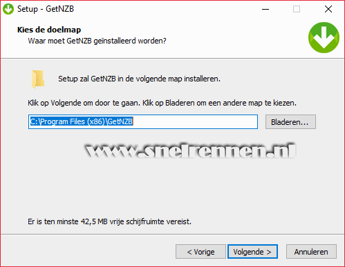 GetNZB, doelmap kiezen