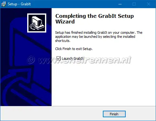 GrabIt setup, Grabit setup voltooid