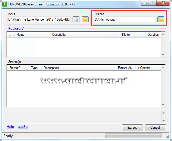 HdBrStreamExtractor, output map