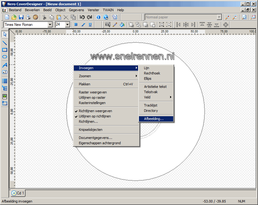 Lightscribe afebeelding selecteren