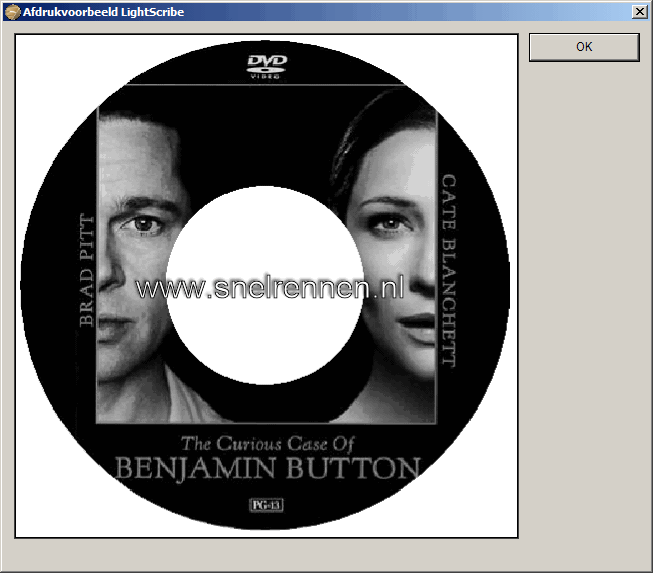 Afsdrukvoorbeeld lightscribe