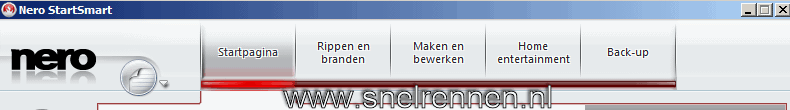 Nero startsmart tabbladen