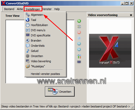 hoofdscherm ConvertXtoDVD