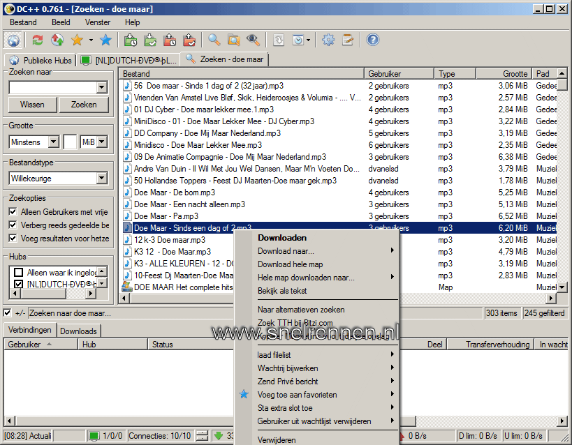 gericht zoeken met dc++