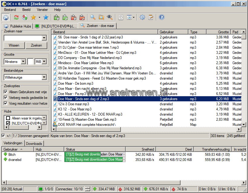 DC++: downloaden