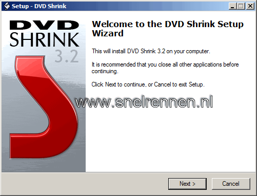 DVD Shrink setup wizard