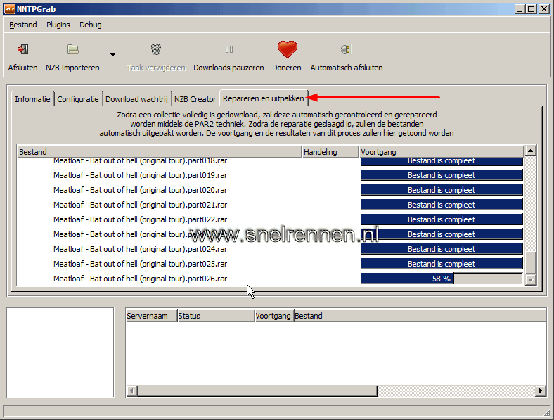 NNTPGrab, bestanden controleren.