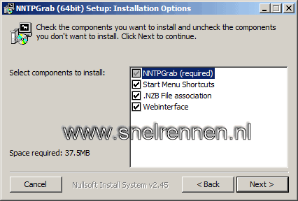NNTPGrab, installation options