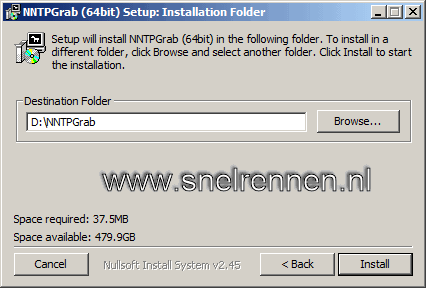 NNTPGrab, installation folder