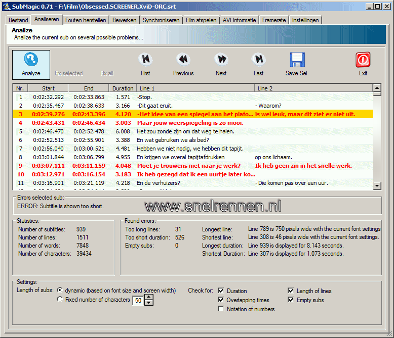 Ondertiteling analyseren met SubMagic