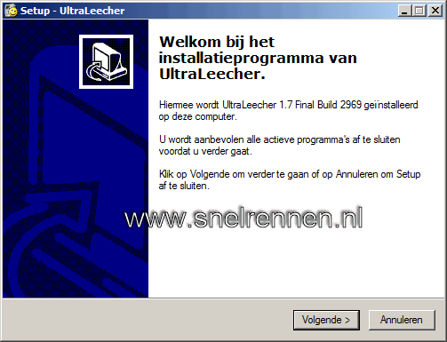 Starten van het installatieprogramma van Ultraleecher