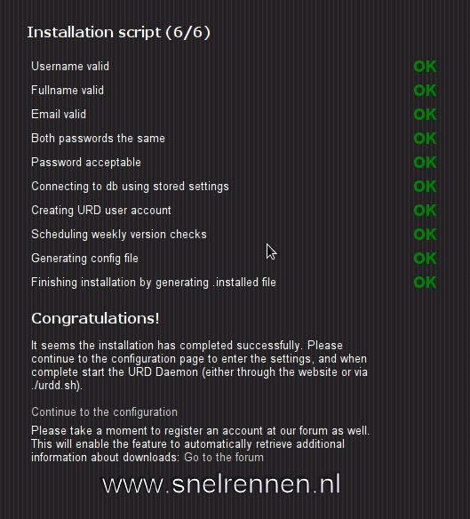 URD, installation script (6)