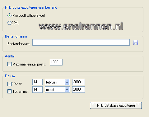 Watchdog, FTD posts exporteren naar bestand