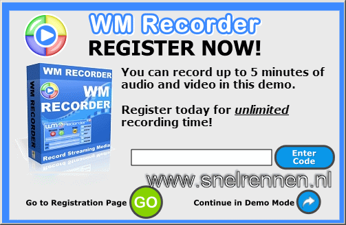 WM Recorder, registreren