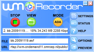 Opnemen vanaf uitzendinggemist.nl met WM Recorder