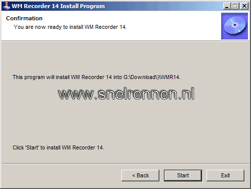 WM Recorder daadwerkelijk installeren