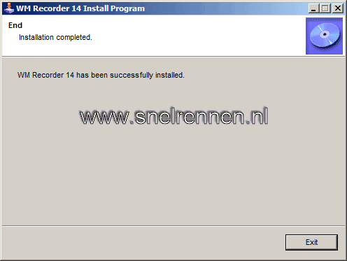 Installatie van WM Recorder afronden en het programma starten