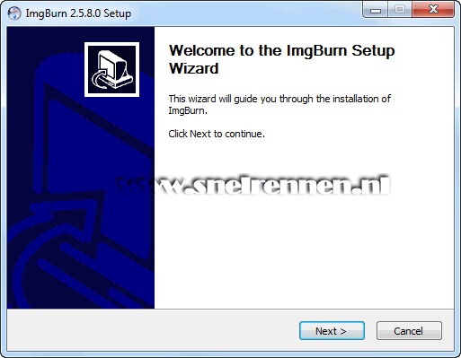 ImgBurn setup, setip wizard