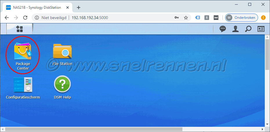 Synology Diskstation, Package Center starten