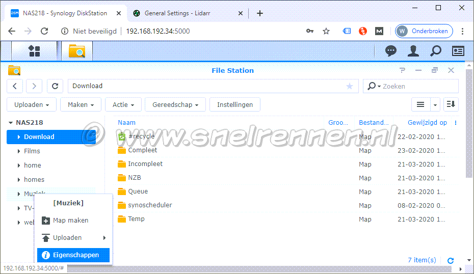 File Station, eigenschappen map