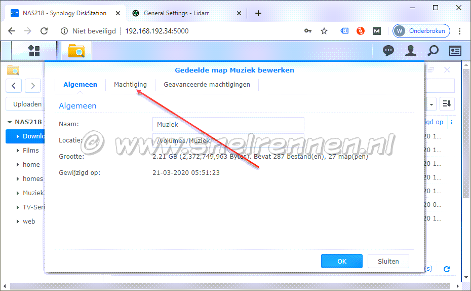 Gedeelde map "Muziek" bewerken