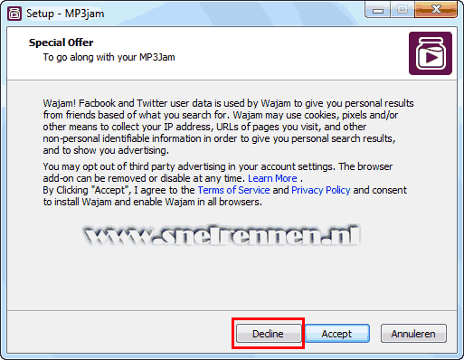 MP3jam, special offer