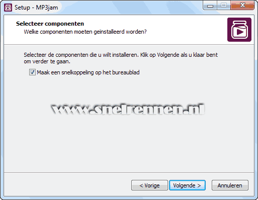 MP3jam, selecteer componentn
