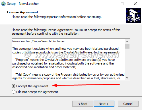 NewsLeecher Setup, License Agreement