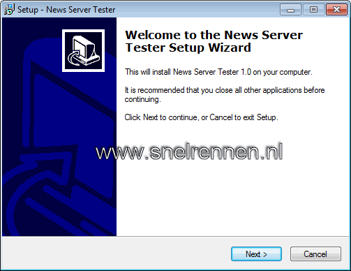 News Server Tester, setup wizard