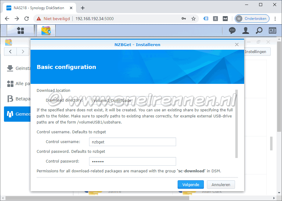 NZBGet installeren, basis configuration