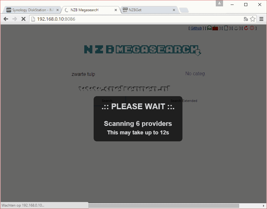 NZBMegaSearch, aan het zoeken