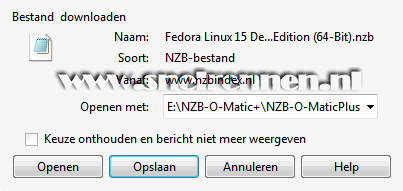 NZB-O-Matic+, nzb bestand openen